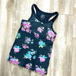 Girls' floral tank top with built-in bra size 10